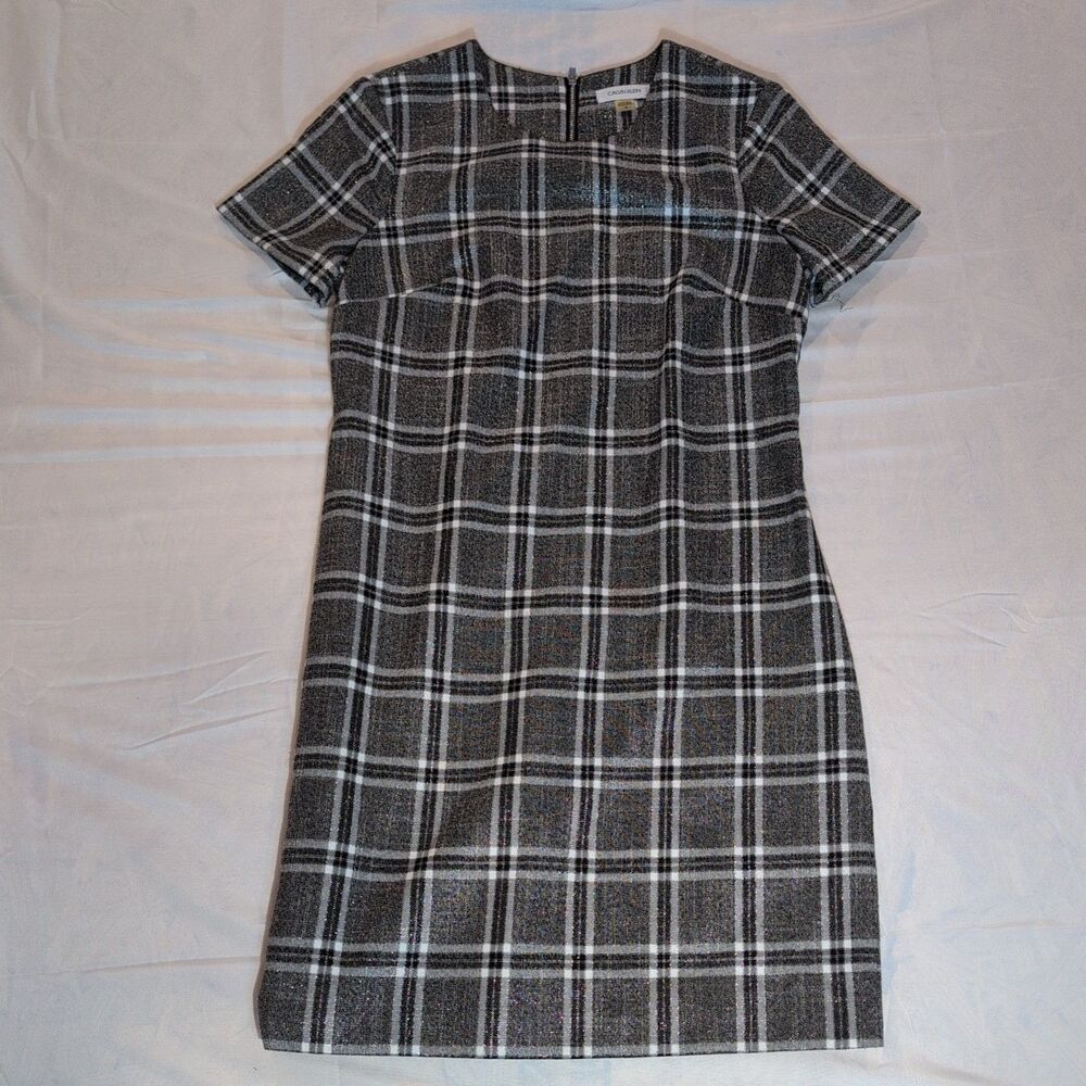 Calvin Klein Gray Plaid Mini Dress Size 4